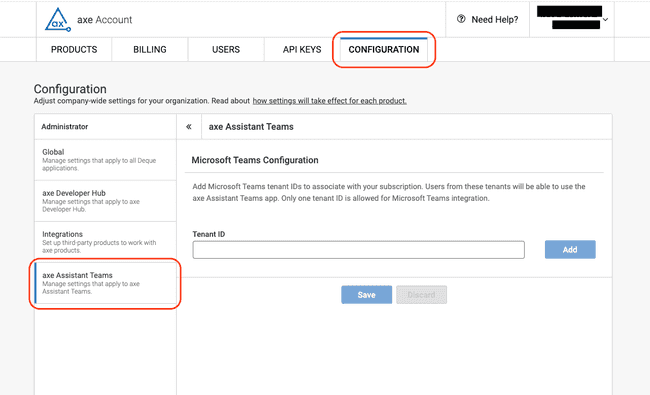 Configuration tab