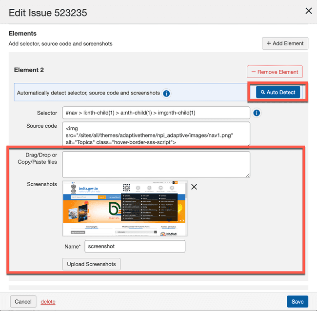 Upload Screenshots