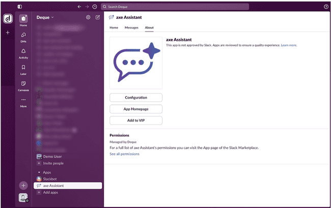 axe Assistant Home Page