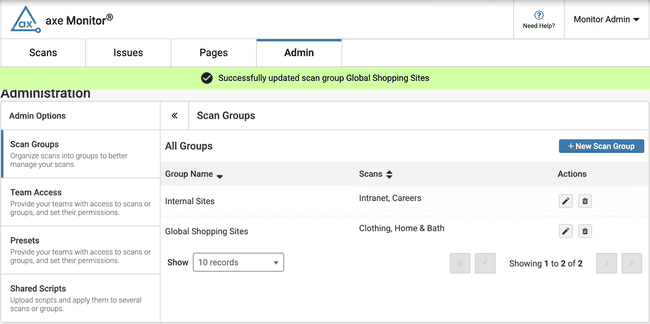 Add Scan Groups