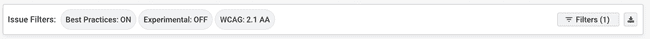 The filter selector is shown in this image. It shows the selected filters and allows the user to choose the filters, sorting, and page state.