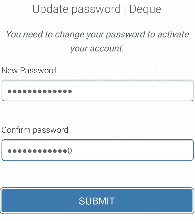 Enter email address to reset a forgotten password